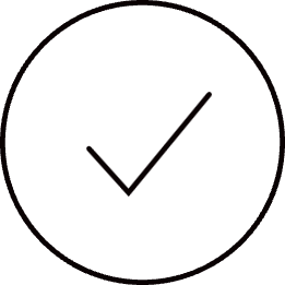 Icon in black circle - check mark