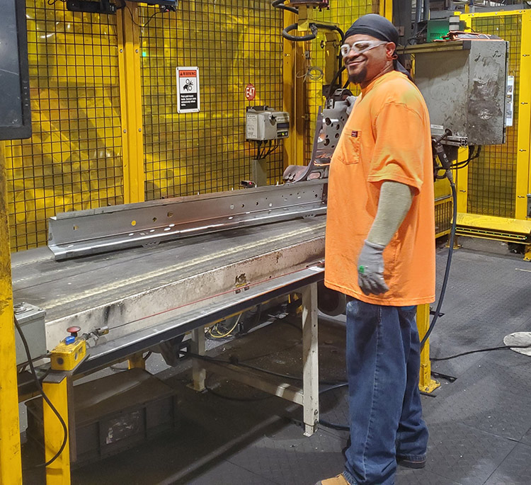 Person working in a manufacturing facility