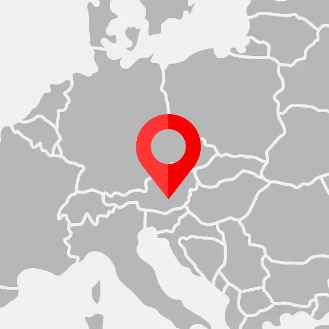 Map highlighting Austria with location pin showing Graz, Austria