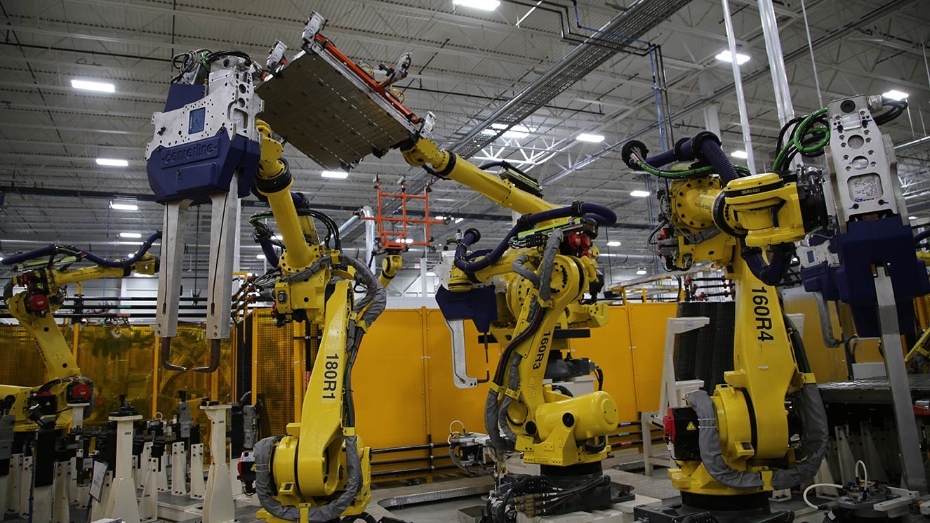 Robots in MEVS facility in St. Clair, Michigan