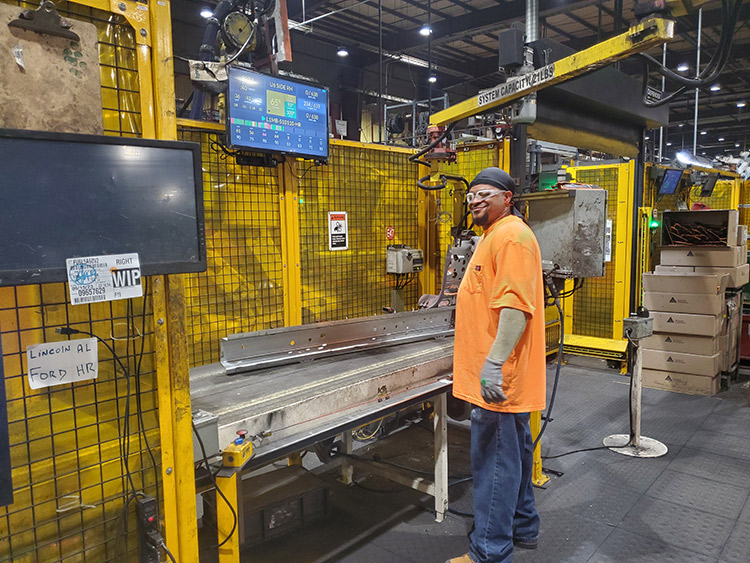 Person working in a manufacturing facility