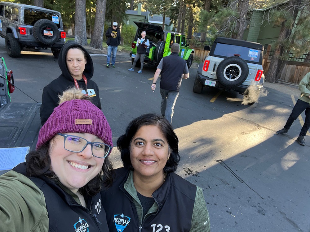 Michelle Figueroa and Sree Anandavally taking a selfie at Rebelle Rally