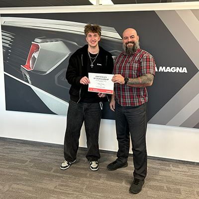 Patrik Picha receiving the Don Walker Scholarship Program Award