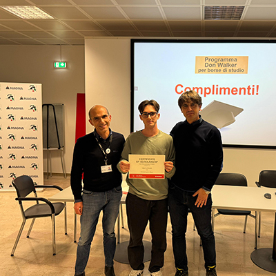 Marco Bitetti receiving the Don Walker Scholarship Program Award