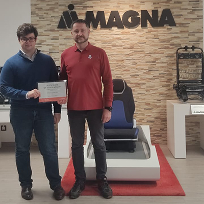 Pablo Costas Gil receiving the Don Walker Scholarship Program Award