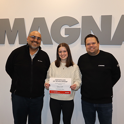 Emily Clyde receiving the Don Walker Scholarship Program Award