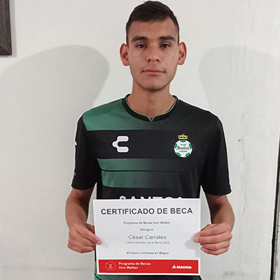 Cesar Ivan Carrales Leija receiving the Don Walker Scholarship Program Award