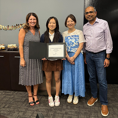 Selina Fan receiving the Don Walker Scholarship Program Award