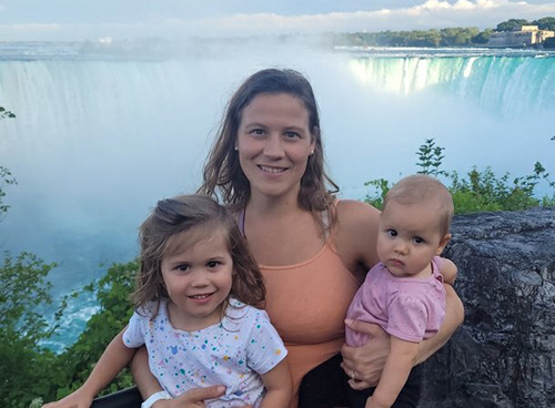 Brittany McGann and her daughters at Niagara Falls