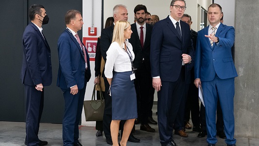 Photo of Delegation at grand opening of a new facility in Aleksinac, Serbia