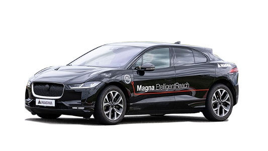 Photo of Magna’s all-electric connected powertrain, the EtelligentReach