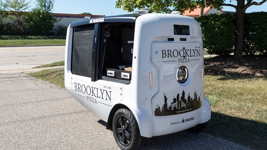 Photo of Side view of Delivery Bot with Door Open