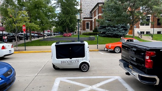 Photo of Delivery Bot stopped on the street
