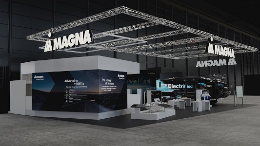 Photo of Magna Exhibition Booth at 2022 IAA Transportation in Hanover, Germany