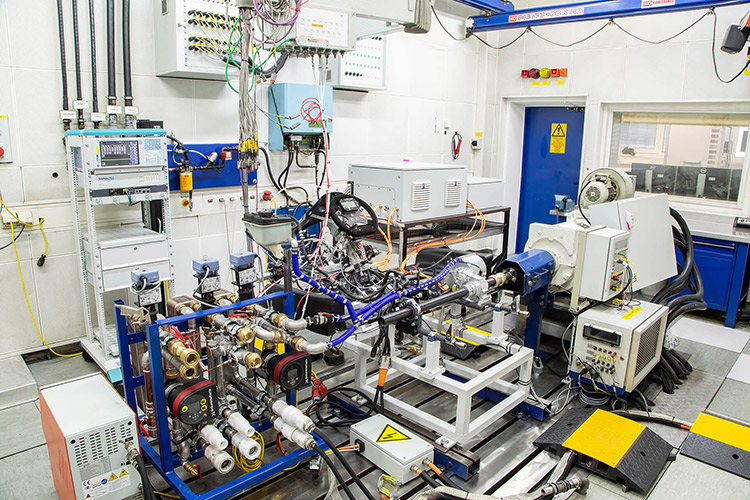 eDrive testing machine in a manufacturing facility