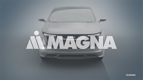 Front view of a vehicle with Magna logo