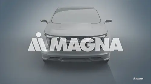 Front view of a vehicle with Magna logo