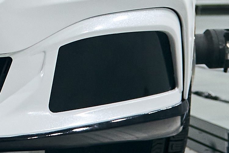 Up close view of morphing surface on vehicle