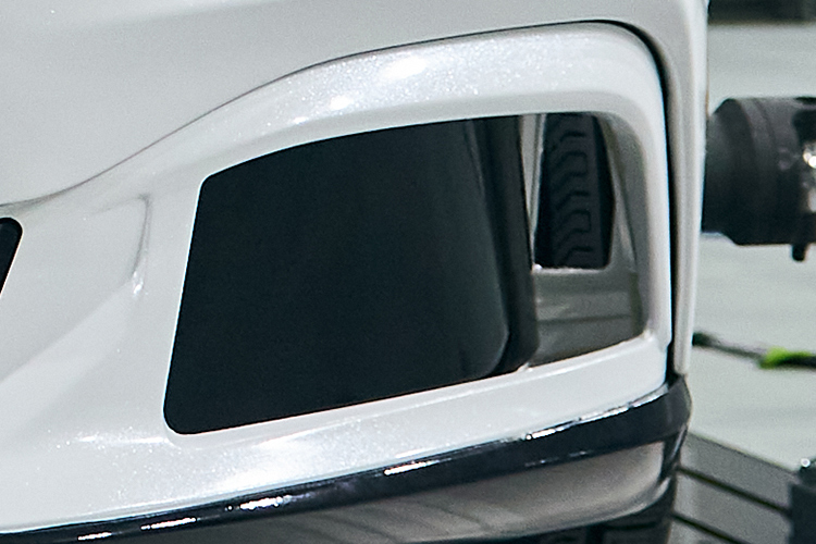 Up close view of morphing surface on vehicle