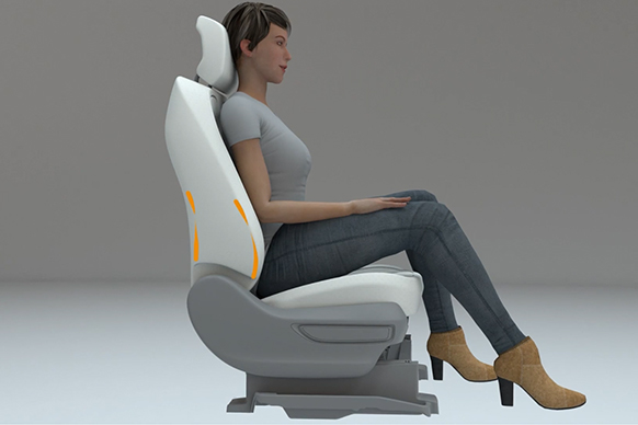Animated image of a person sitting in a car seat