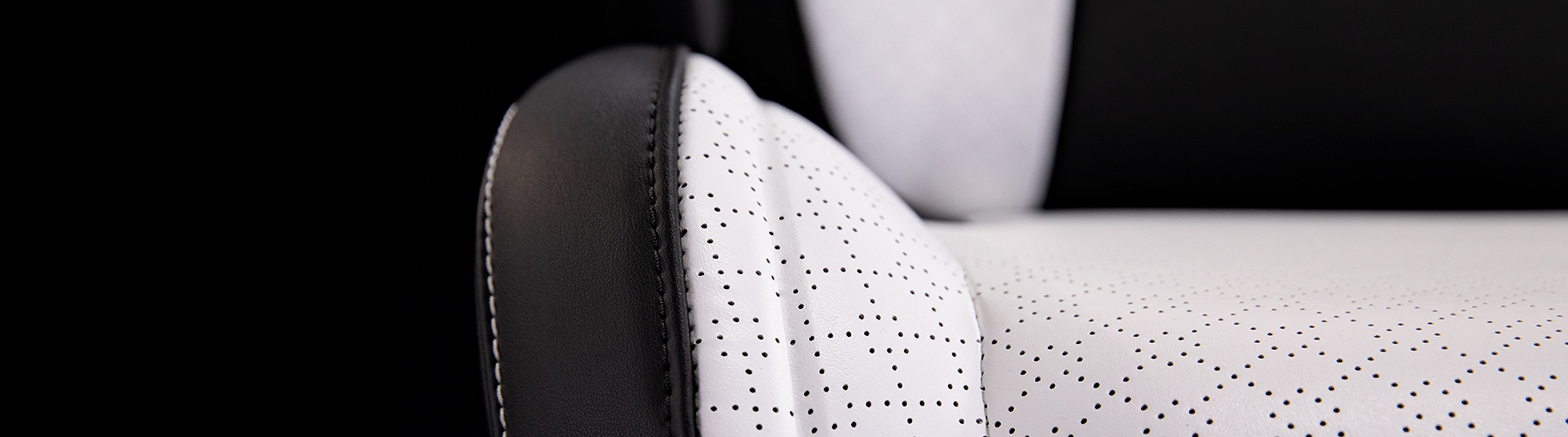 Close up of black and white material used for a car seat