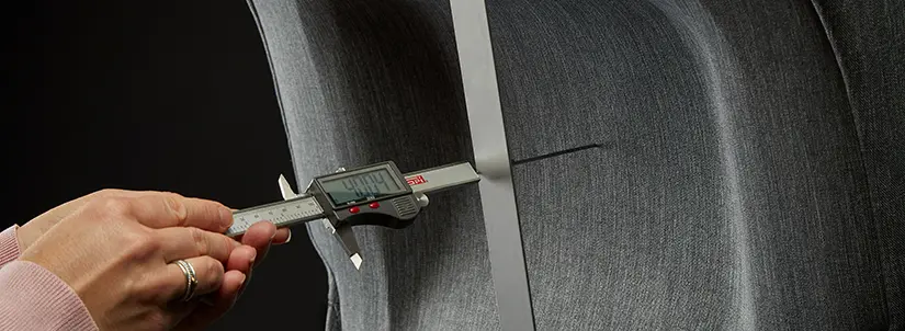 Measuring leg room in a car cabin