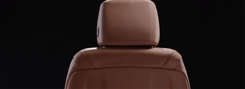 Back of bucket car seat made from sustainable material
