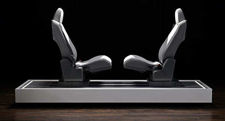 Reconfigurable Seats on a track