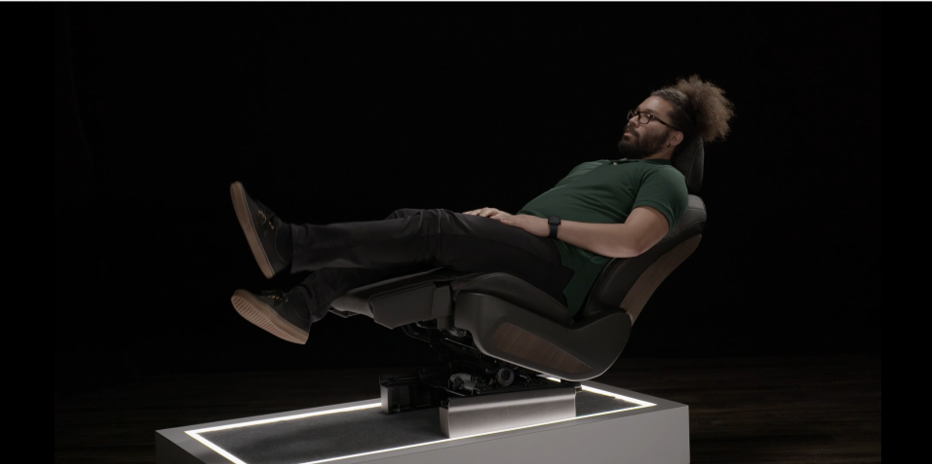 Person sitting on a Zero Gravity Lounger