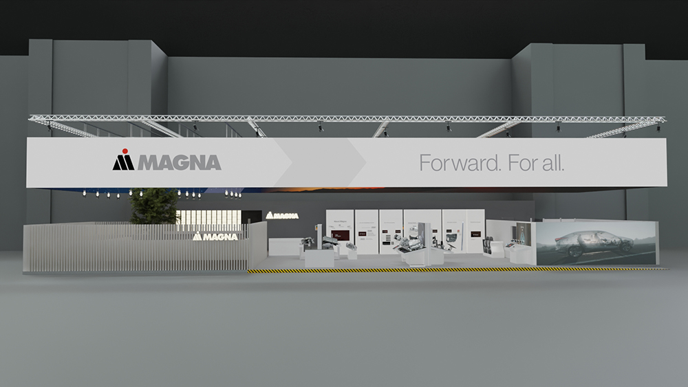 Magna booth at IAA Mobility 2025 in Munich, Germany
