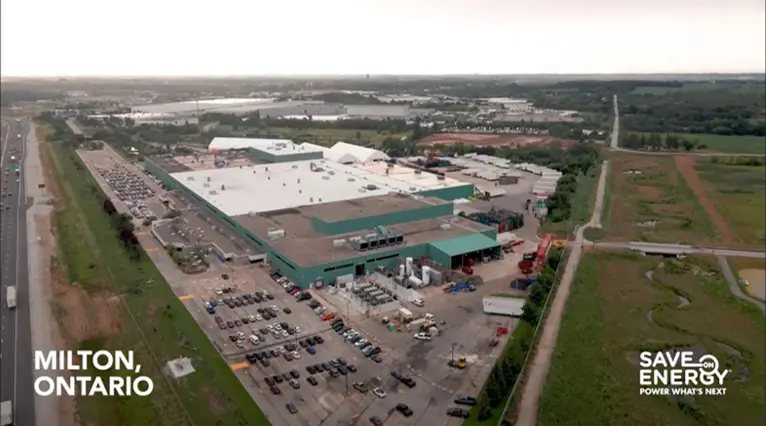 Aerial view of Modatek facility in Milton, Ontario, Canada