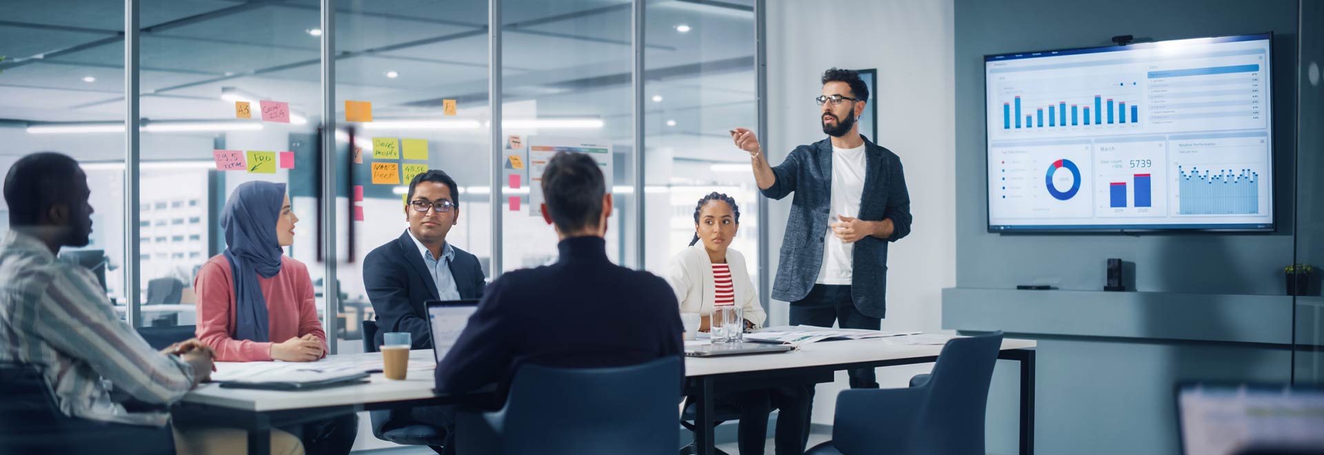 Man presenting numbers to investors