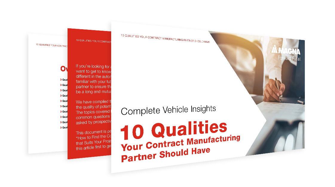 Guide about Choosing a Contract Manufacturing Partner by Magna Steyr