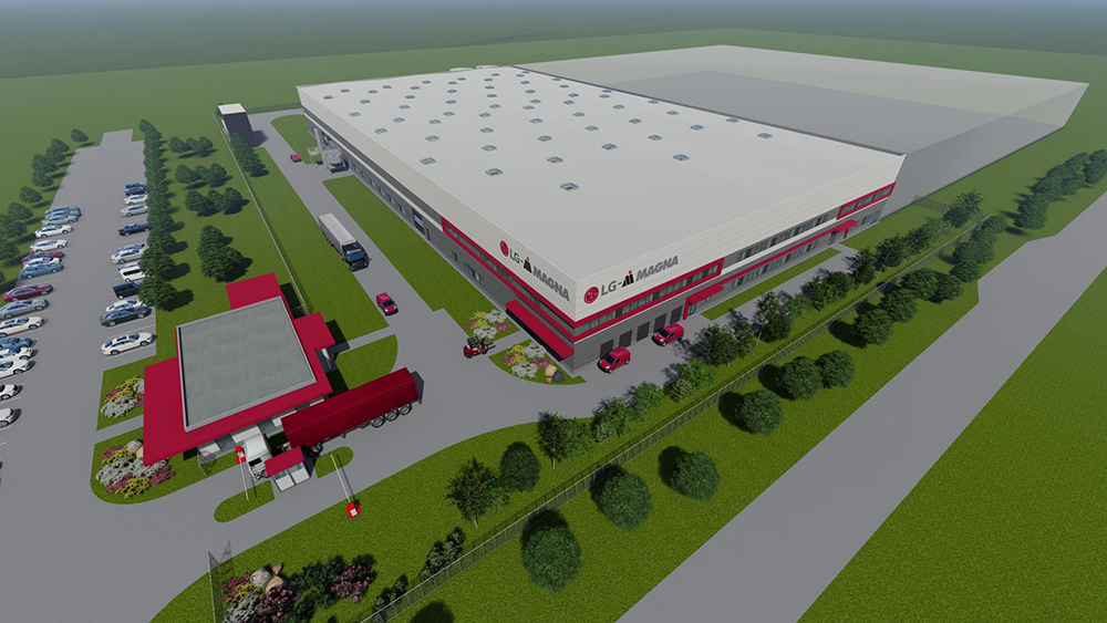 Render of new LG Magna Powertrain facility in Hungary