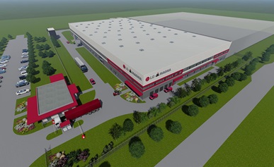 Rendering of new LG Magna Powertrain facility in Hungary
