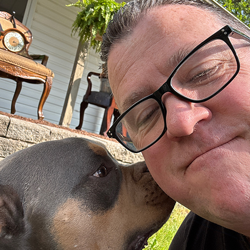 Paul Blackburn with his dog