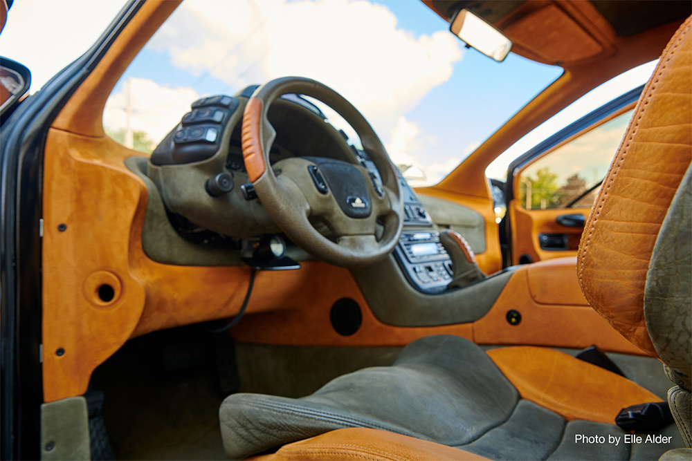 View of interior of Magna Torrero including steering wheel and driver's seat